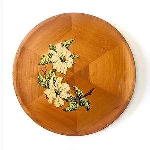 Midcentury handcrafted Dogwood plaque